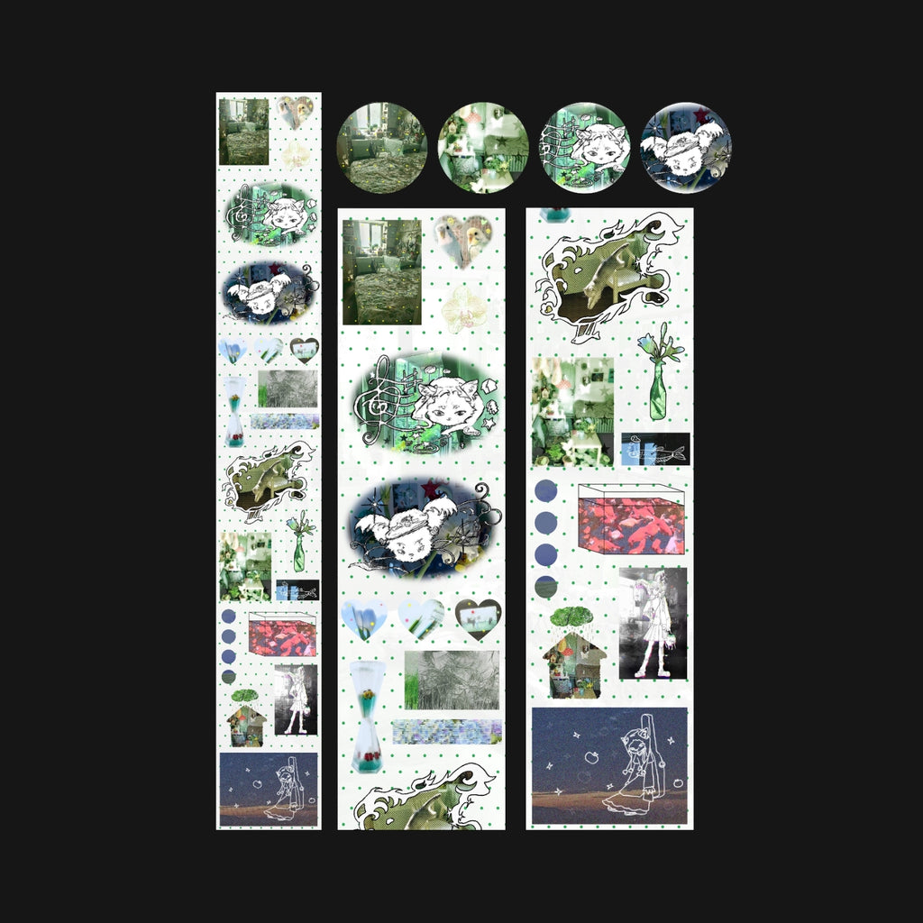 TEA & JADE - SHEET & GRASSLAND STICKER ROLL