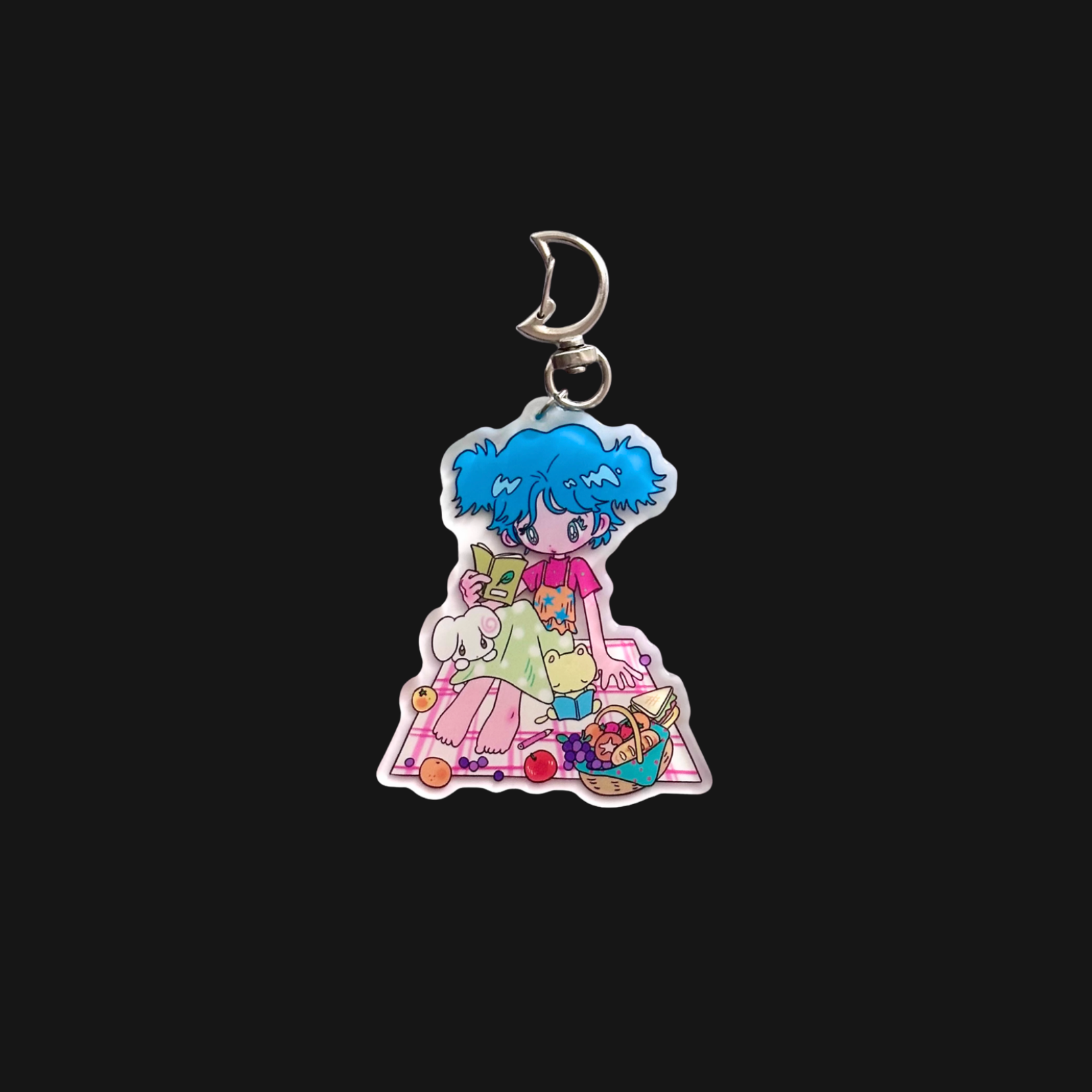 Sunonebird x Owl Moon - Picnic Girl Keychain