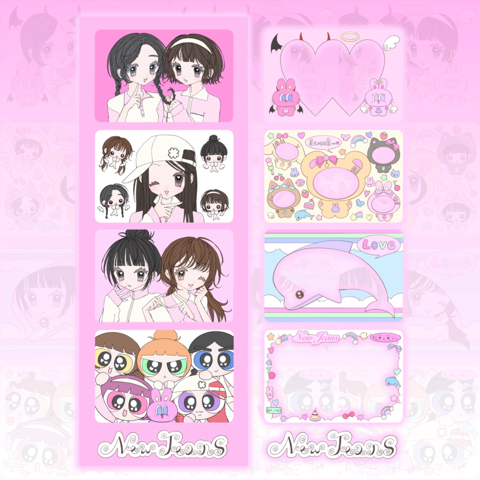 Forest's Club - NJ Four Grid Frame Sticker Sheet