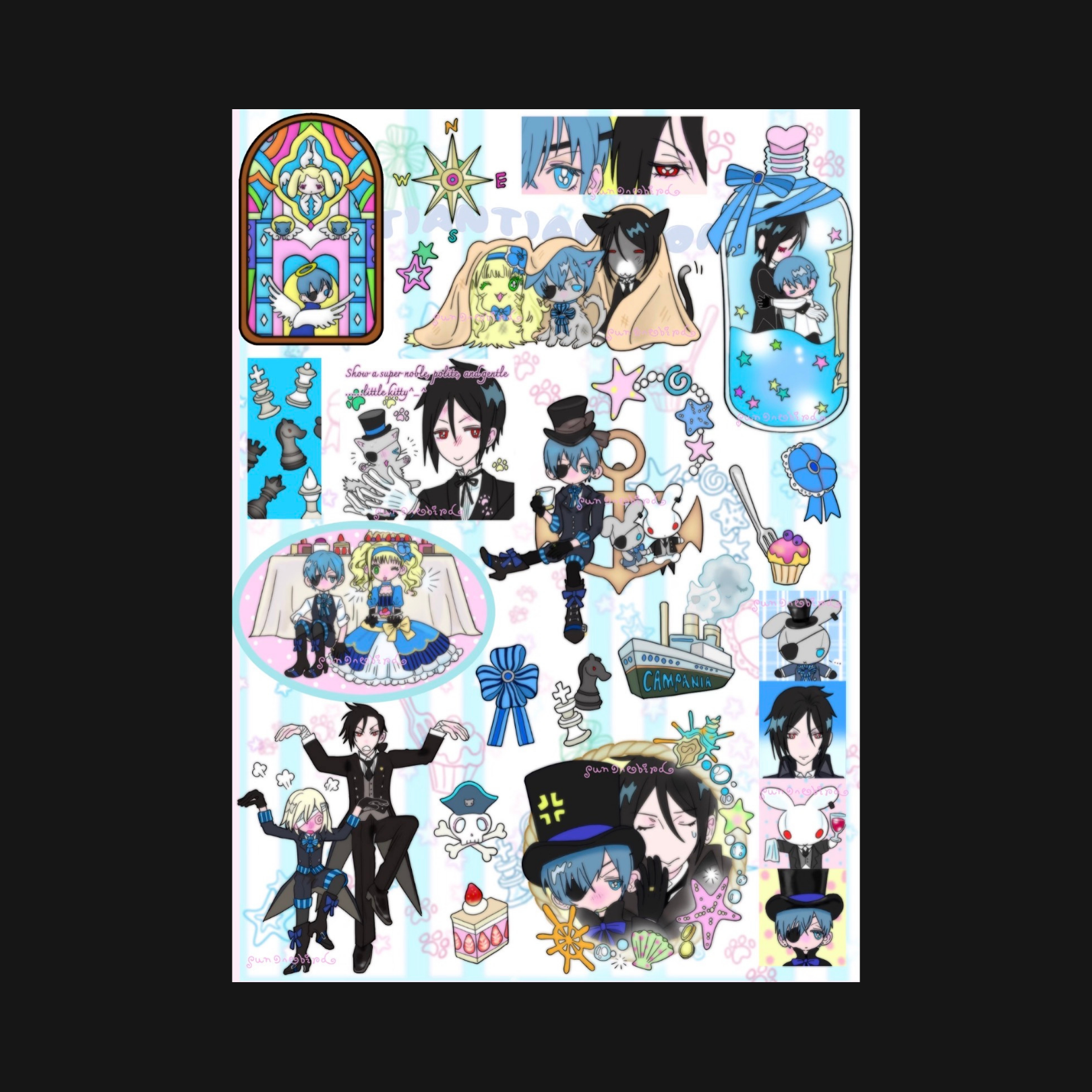SUNONEBIRD X SWEETCOM - CAMPANIA STICKER SHEET