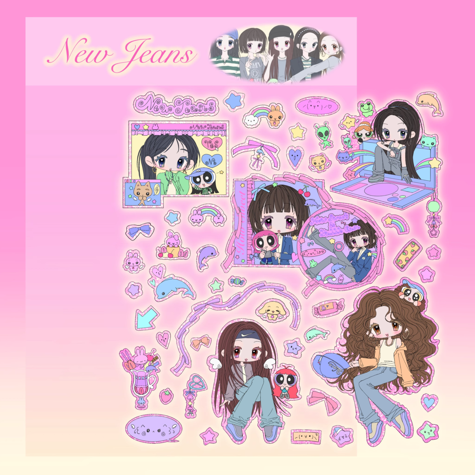 Forest's Club - NJ Pink Puffer Girls Sticker Sheet