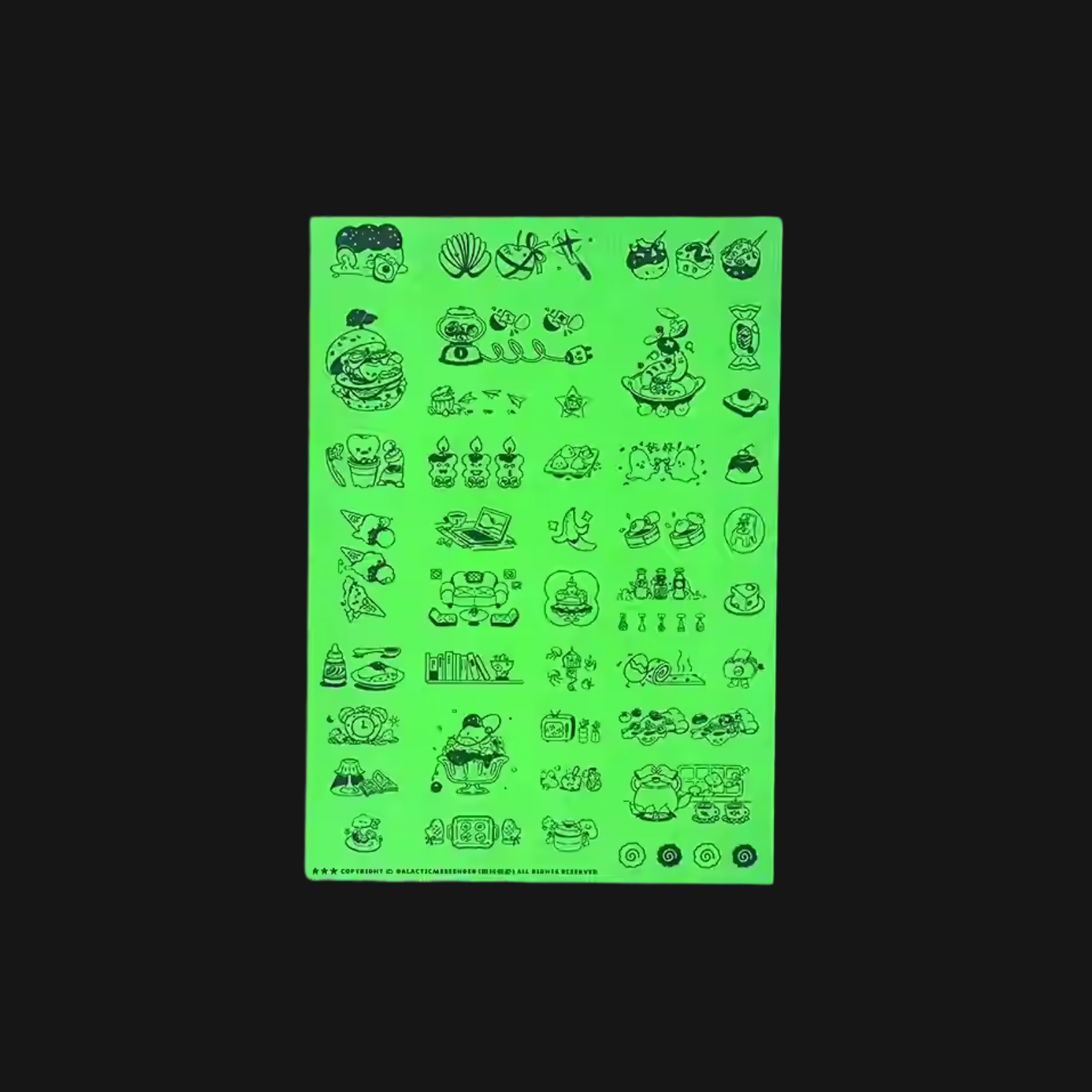 Galactic Messenger - Glow Showa Label Stickers Sheet