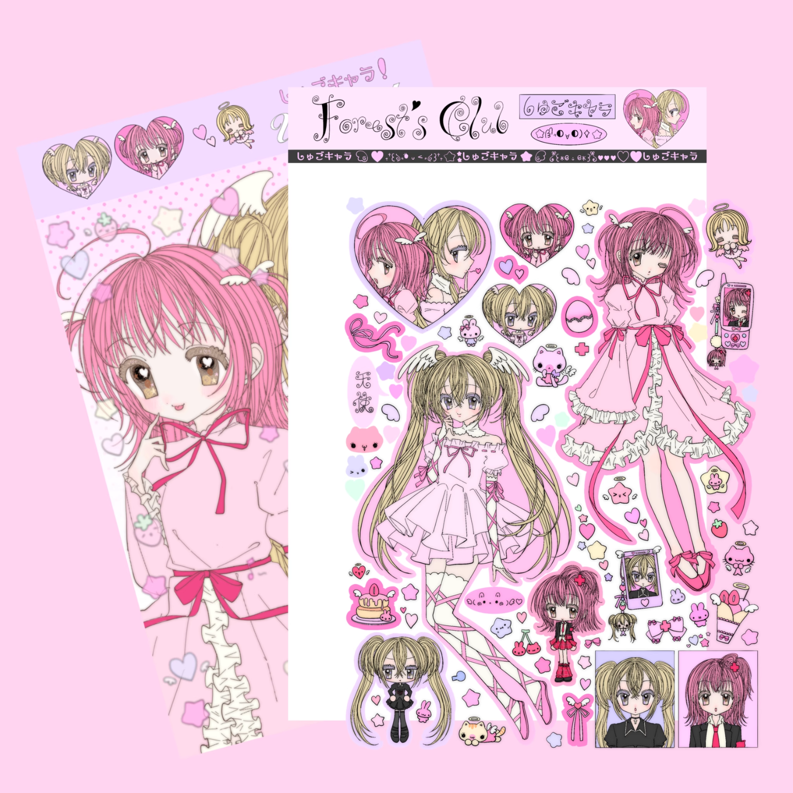 Forest's Club - Amu & Utah Pink Sticker Sheet