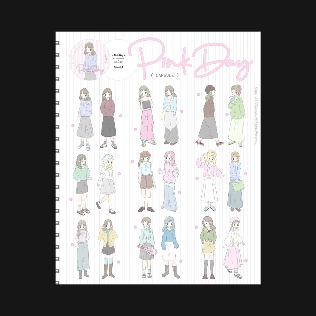 CAPSULE - NICE DAY PINK DAY STICKER ROLL
