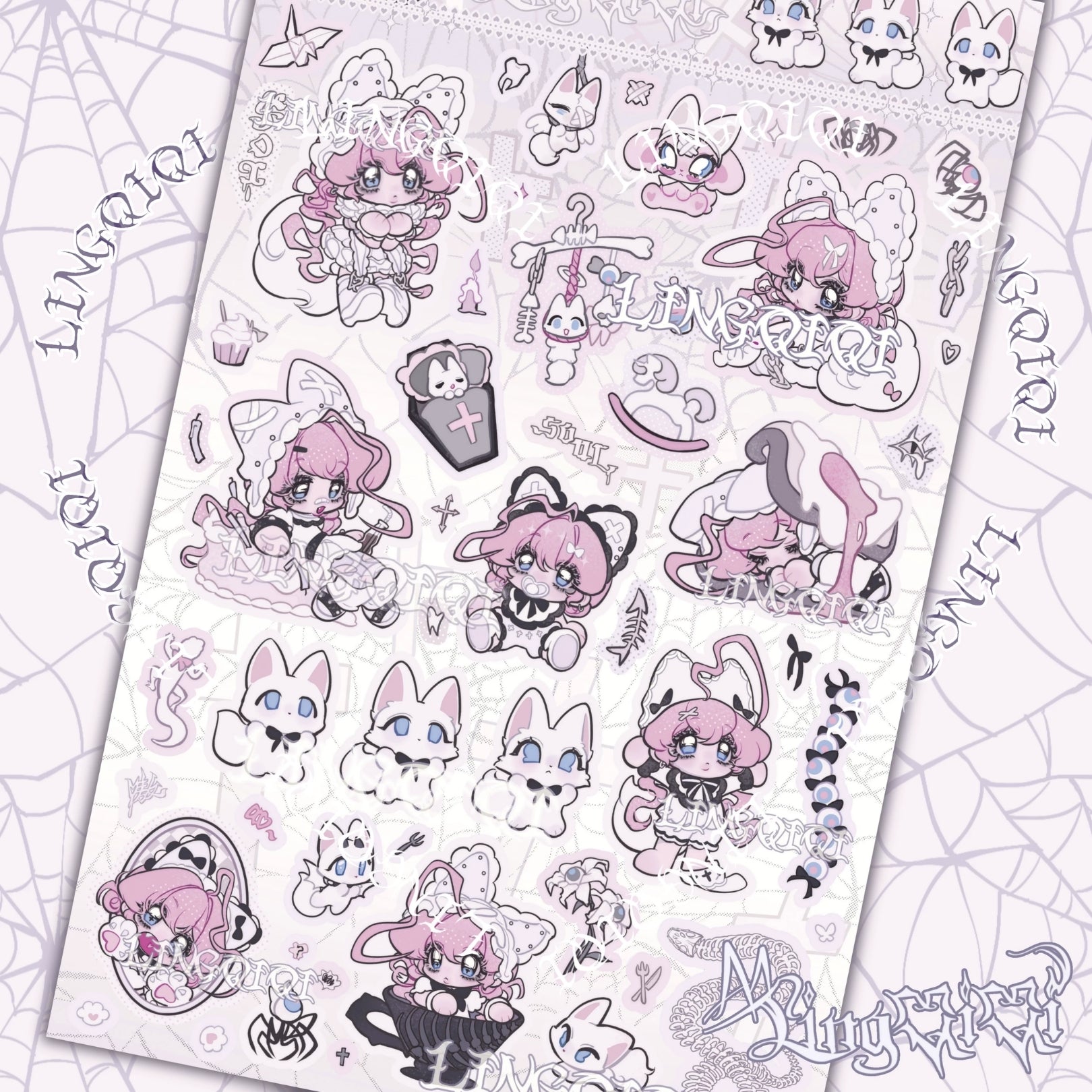 LIN QIQI - QQ FOX STICKER SHEET