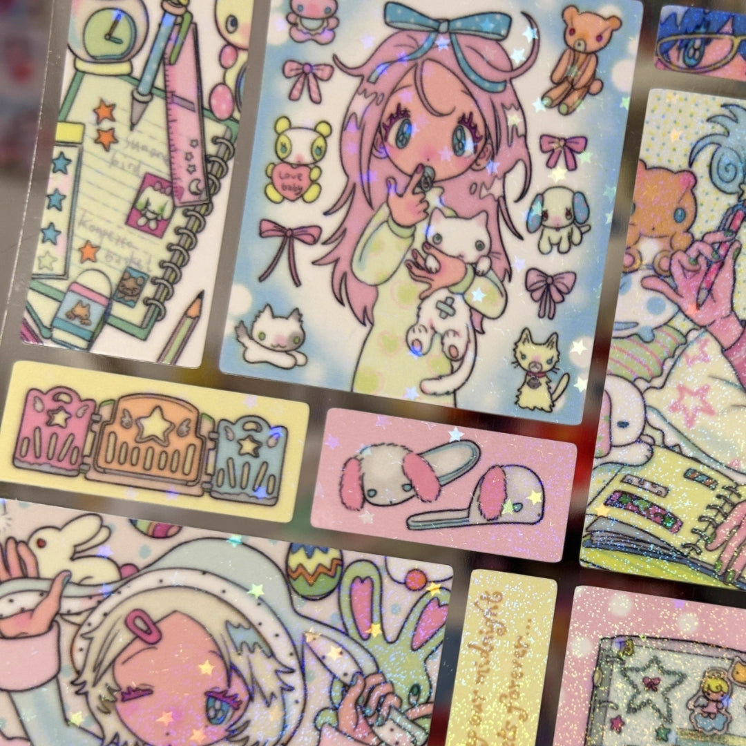 Sunonebird x Konpeito Basket - Midnight Pajama Party Sticker Sheet