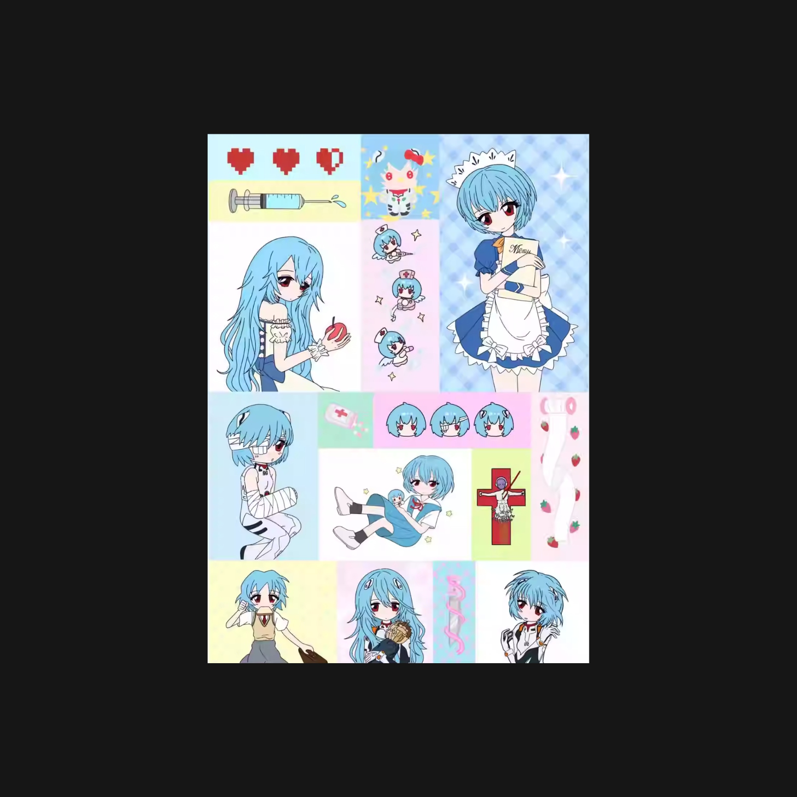 Bunny Club - Rei Grids Sticker Sheet