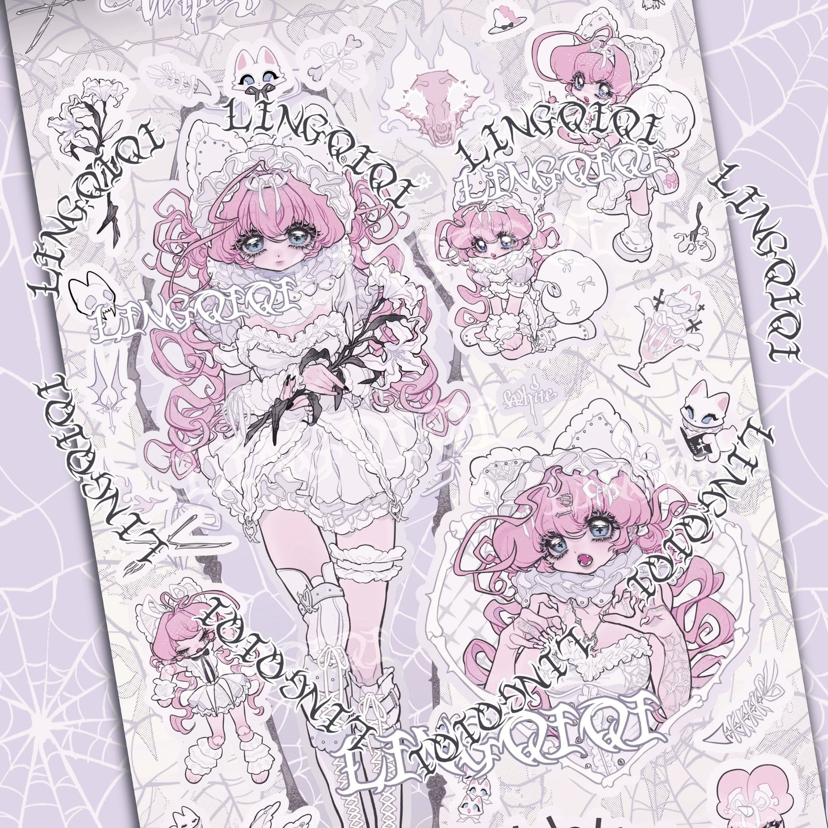 LIN QIQI - WHITE FOX STICKER SHEET