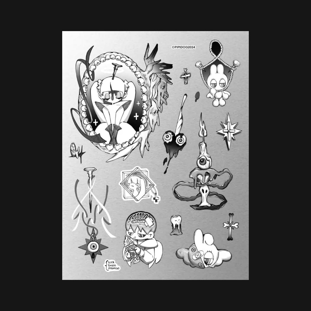 PIPIDOG - SUCK BRIAN MARROW STICKER SHEET