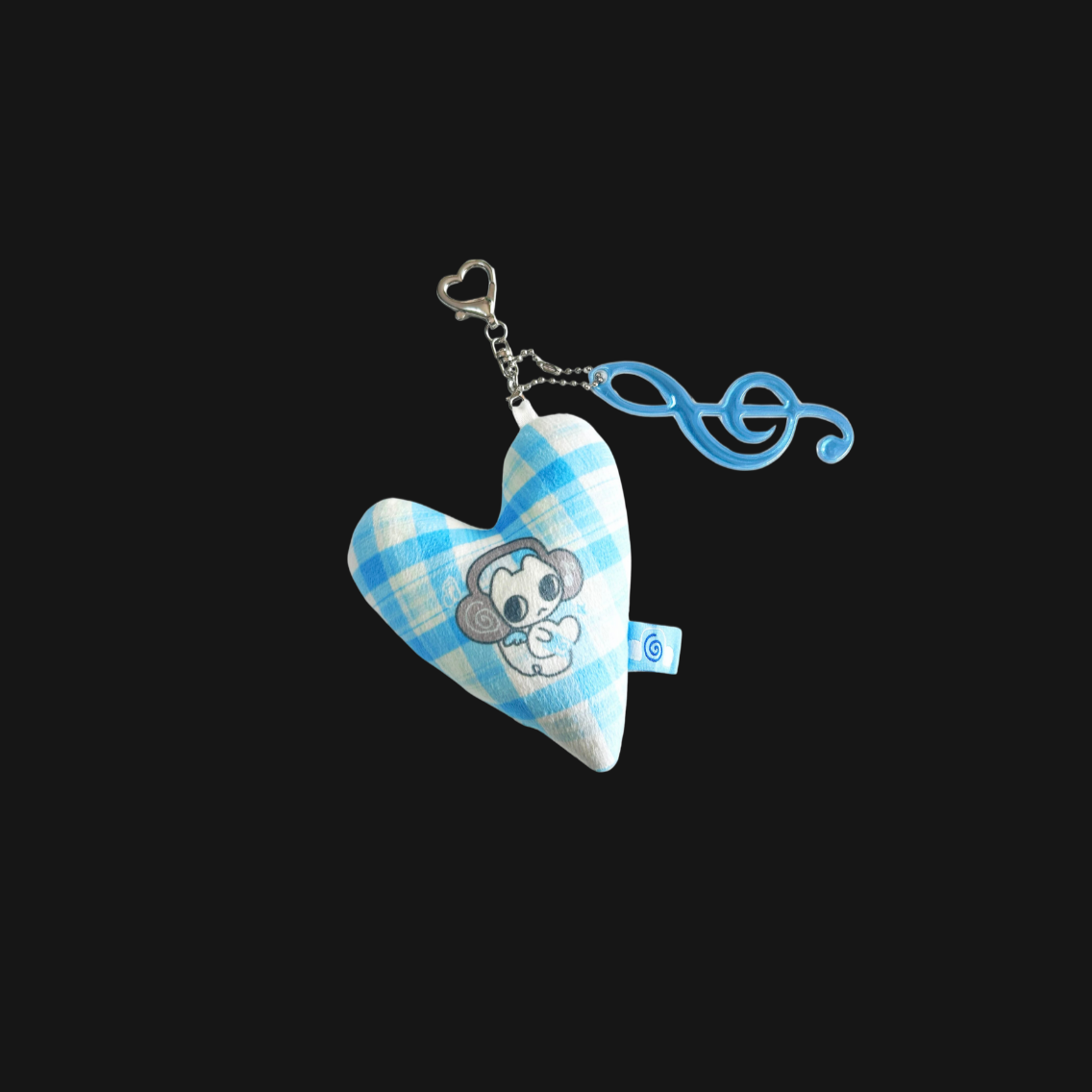 Congming - Headphone Cat Heart Pillow Keychain