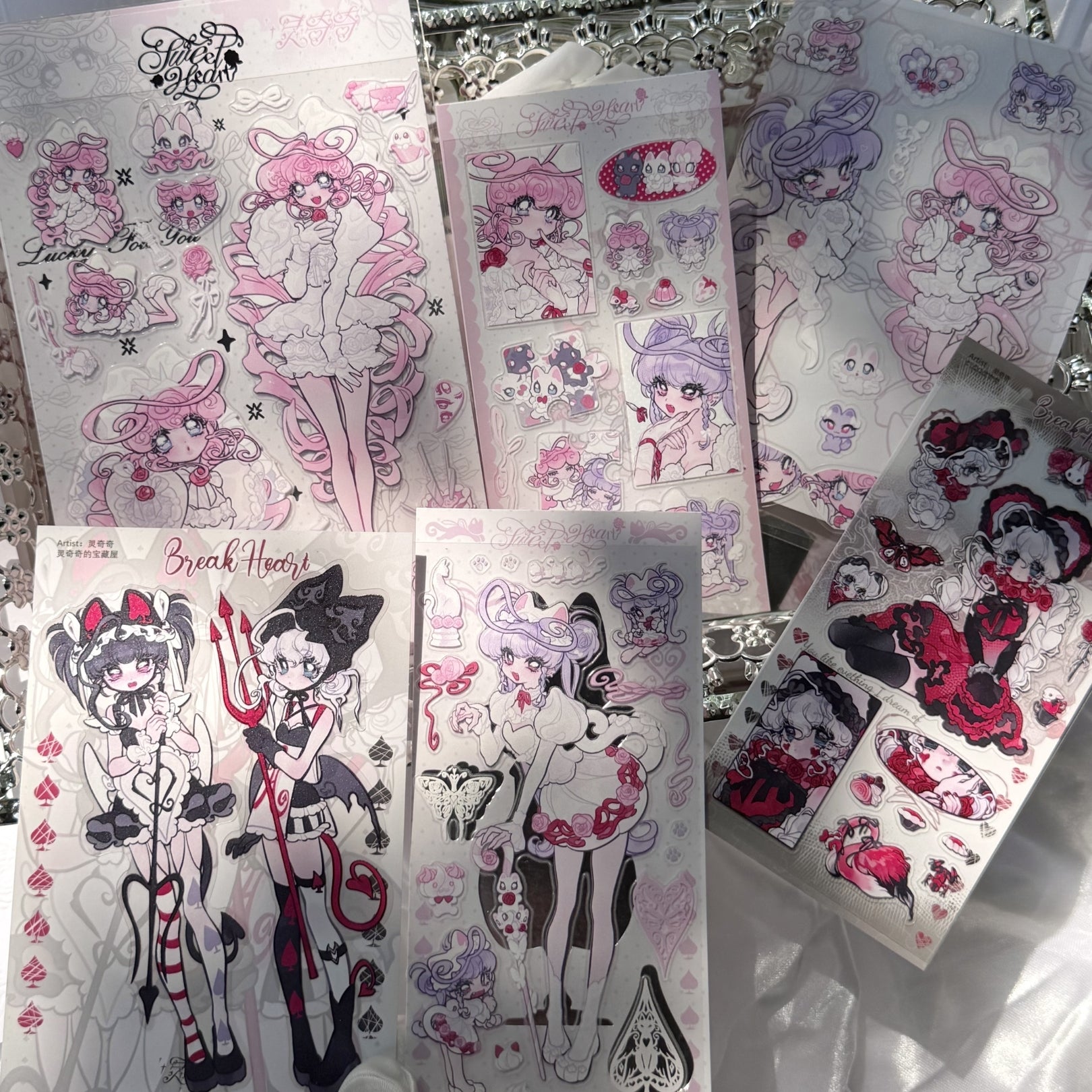 LIN QIQI - SWEET HEART STICKER SHEETS