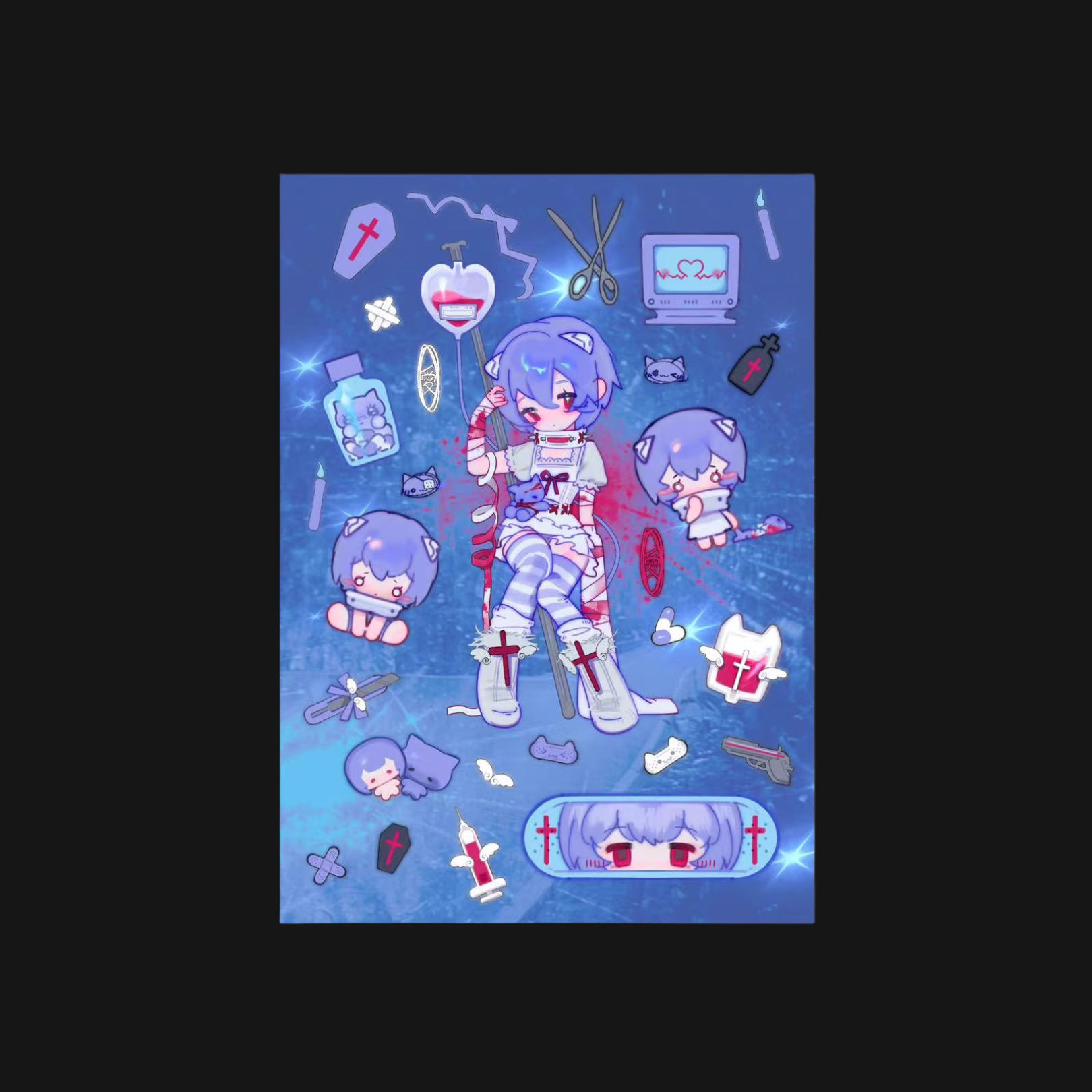 Bunny Club - Nurse Rei Sticker Sheet