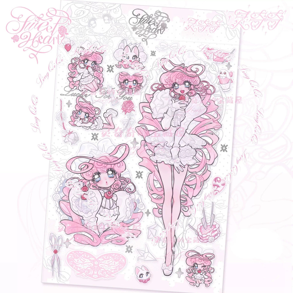 LIN QIQI - SWEET HEART STICKER SHEETS