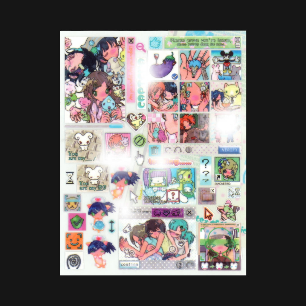 SUNONEBIRD - THE VORTEX OF VERIFICATION CODES STICKER SHEET