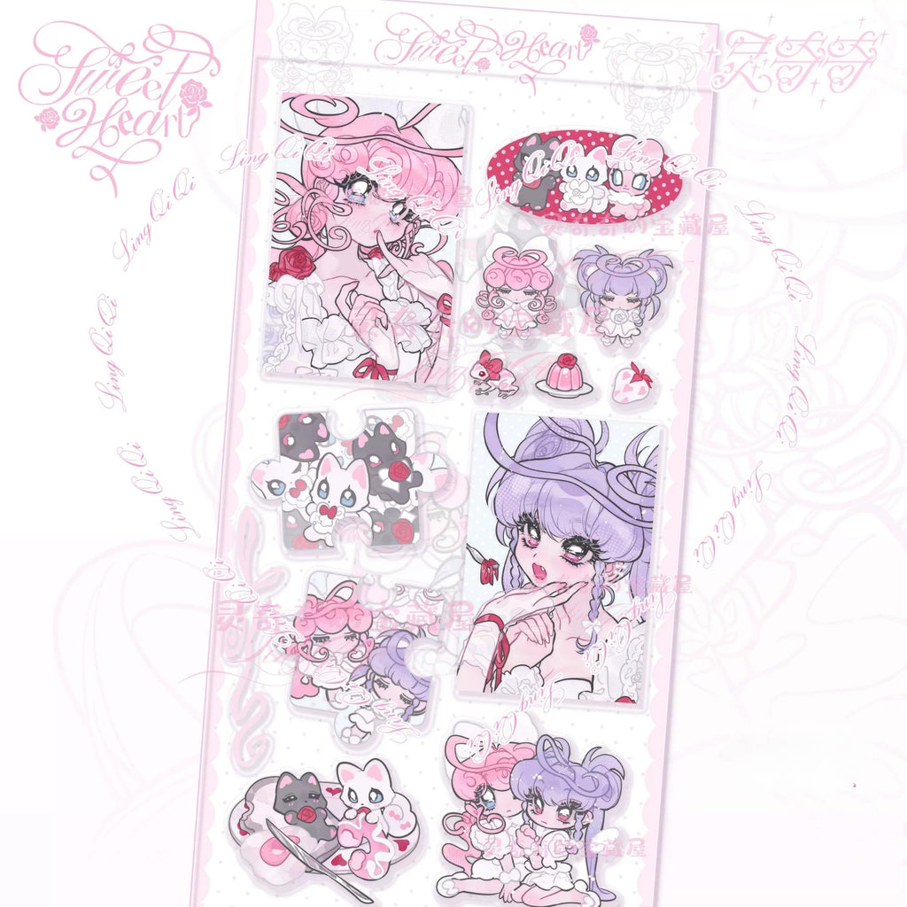 LIN QIQI - SWEET HEART STICKER SHEETS