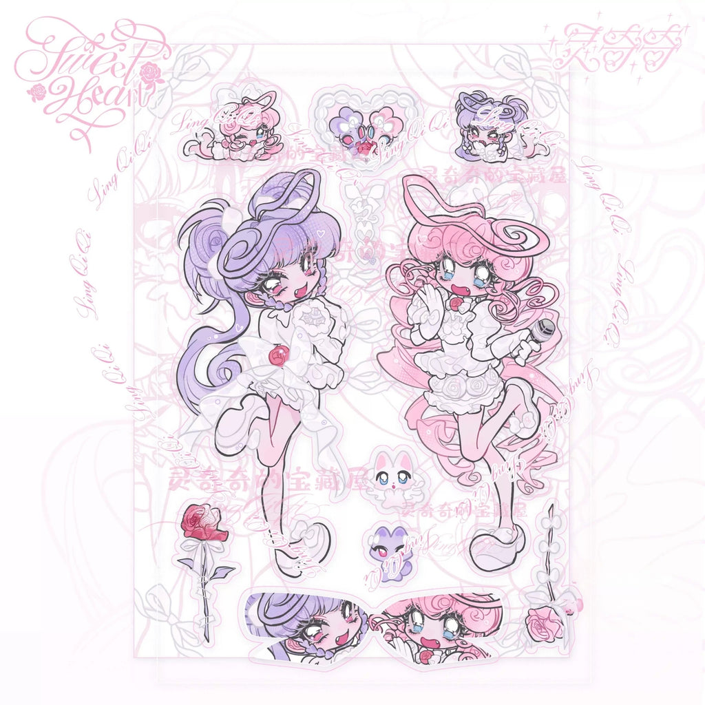 LIN QIQI - SWEET HEART STICKER SHEETS