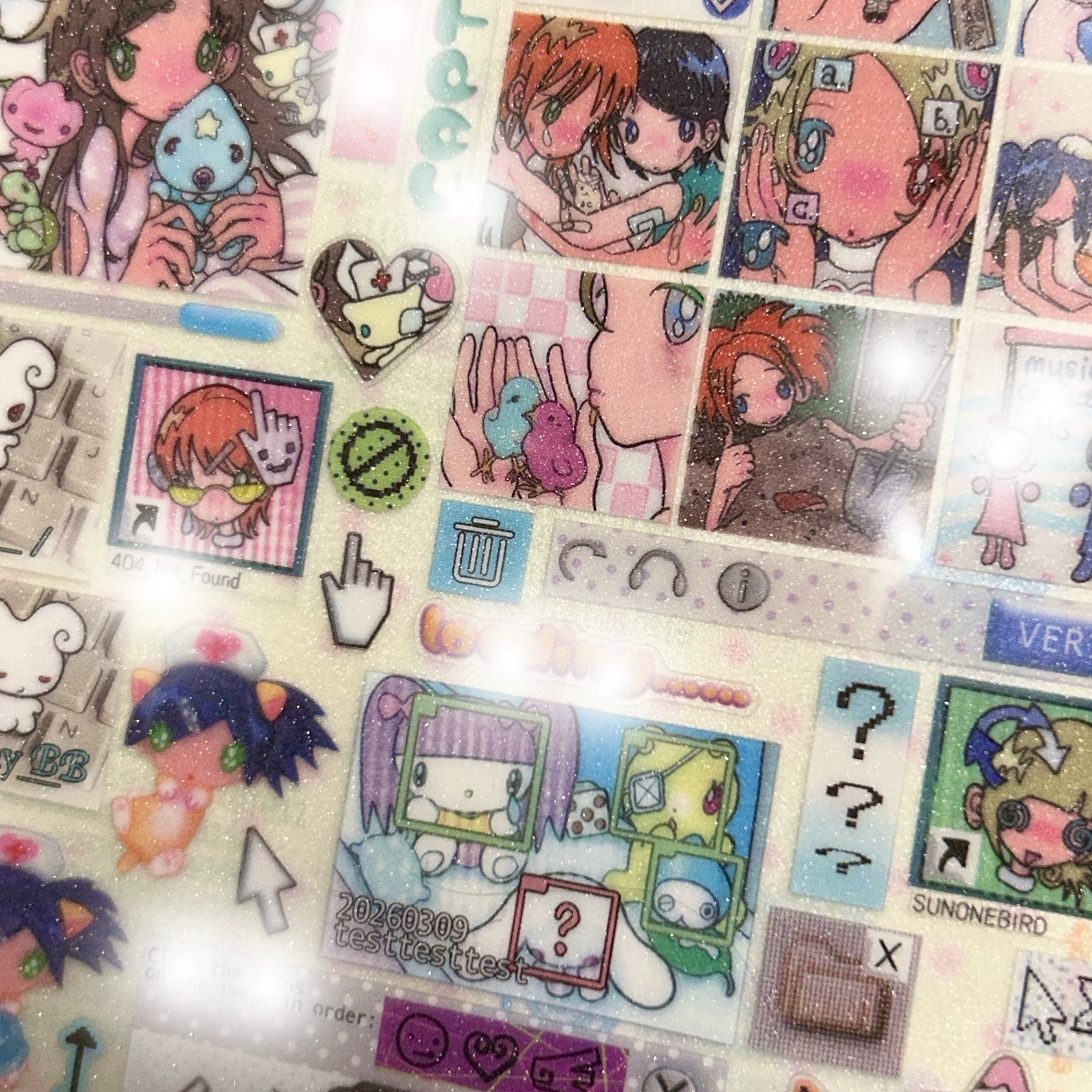 SUNONEBIRD - THE VORTEX OF VERIFICATION CODES STICKER SHEET