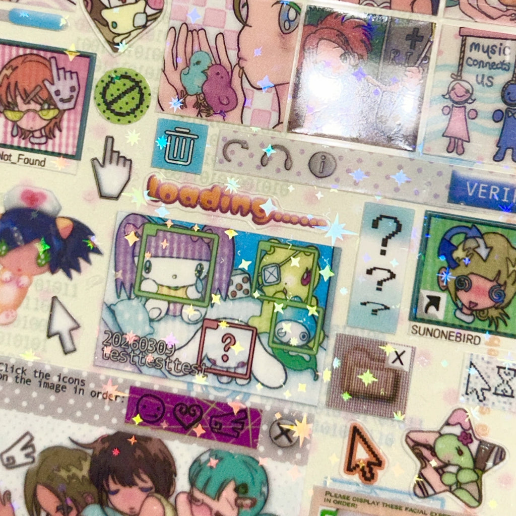 SUNONEBIRD - THE VORTEX OF VERIFICATION CODES STICKER SHEET
