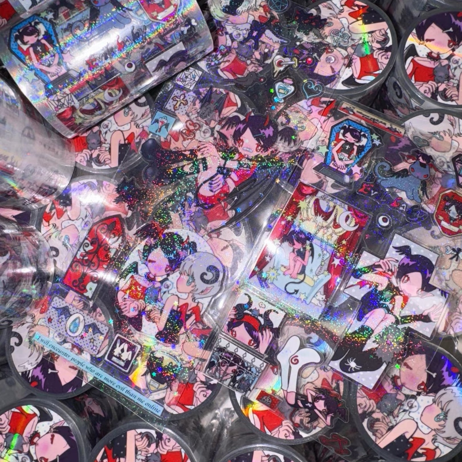 SUNONEBIRD X SWEETCOM - RED DEMON KITTY STICKER ROLL
