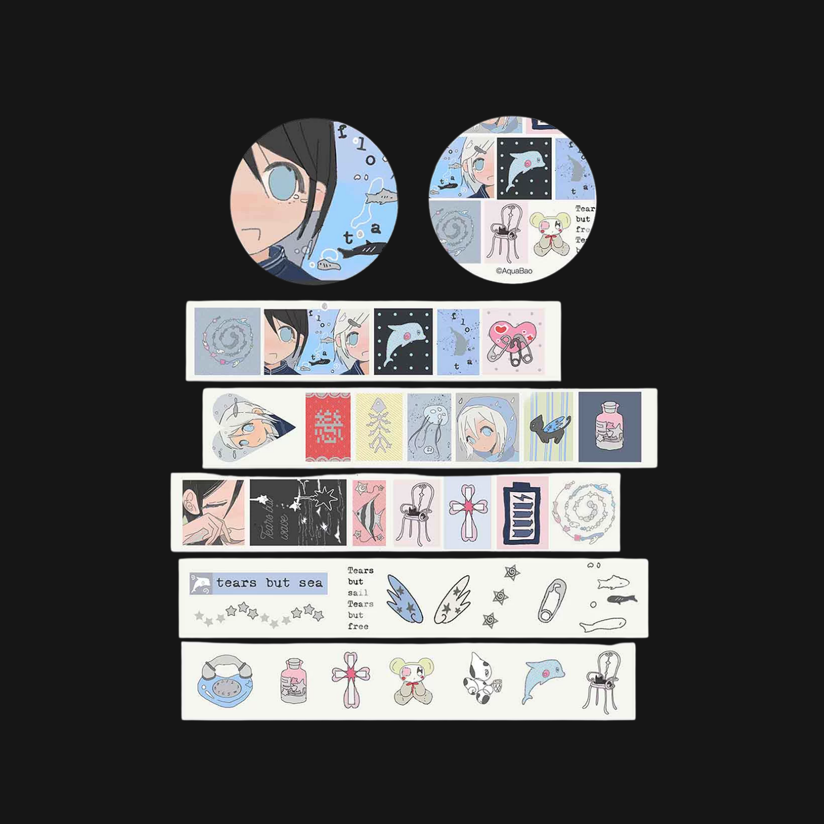 AHEAVEN - TEARS ARE TINY OCEAN STICKER ROLL