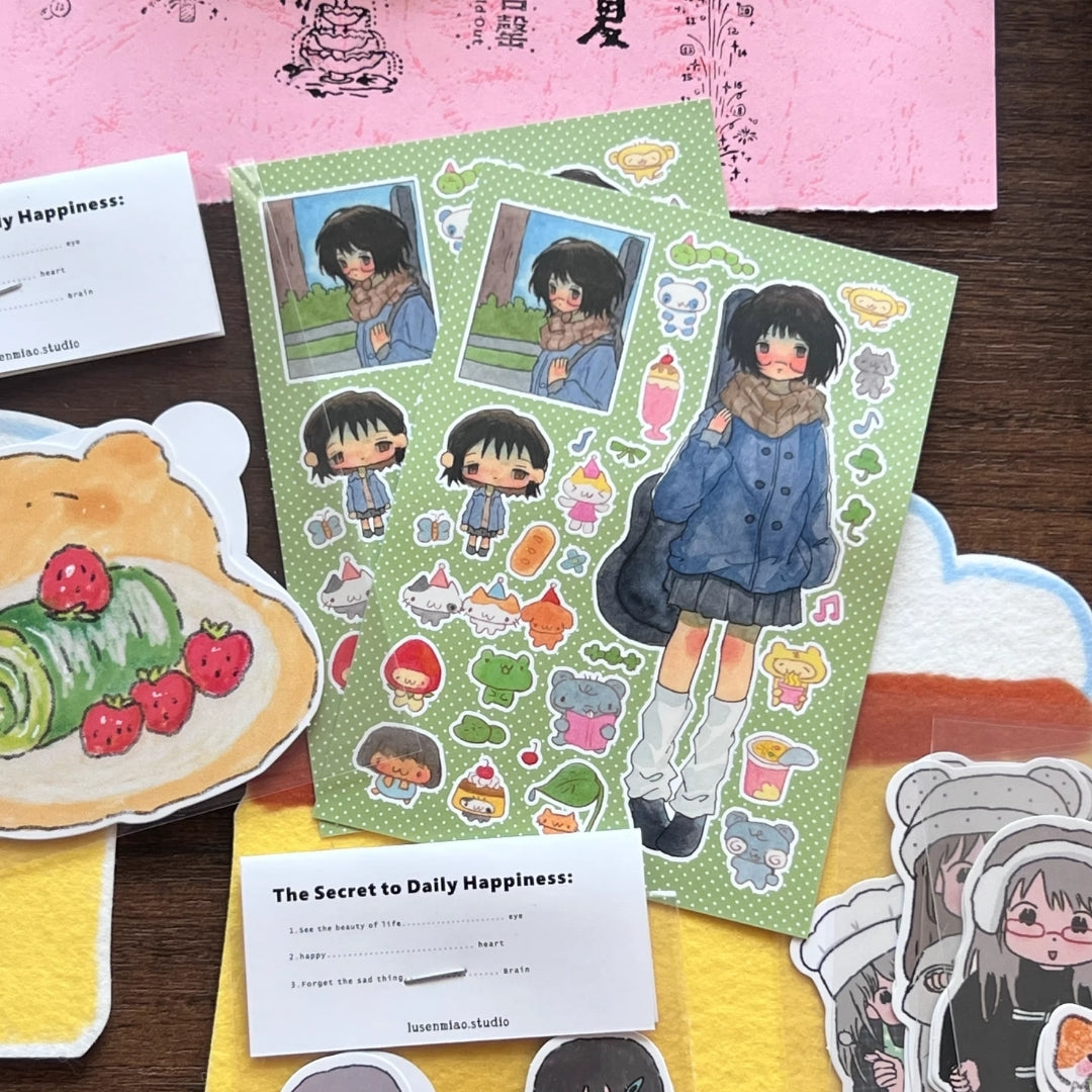 LU SENMIAO - SCHOOL GIRL STICKER SHEET