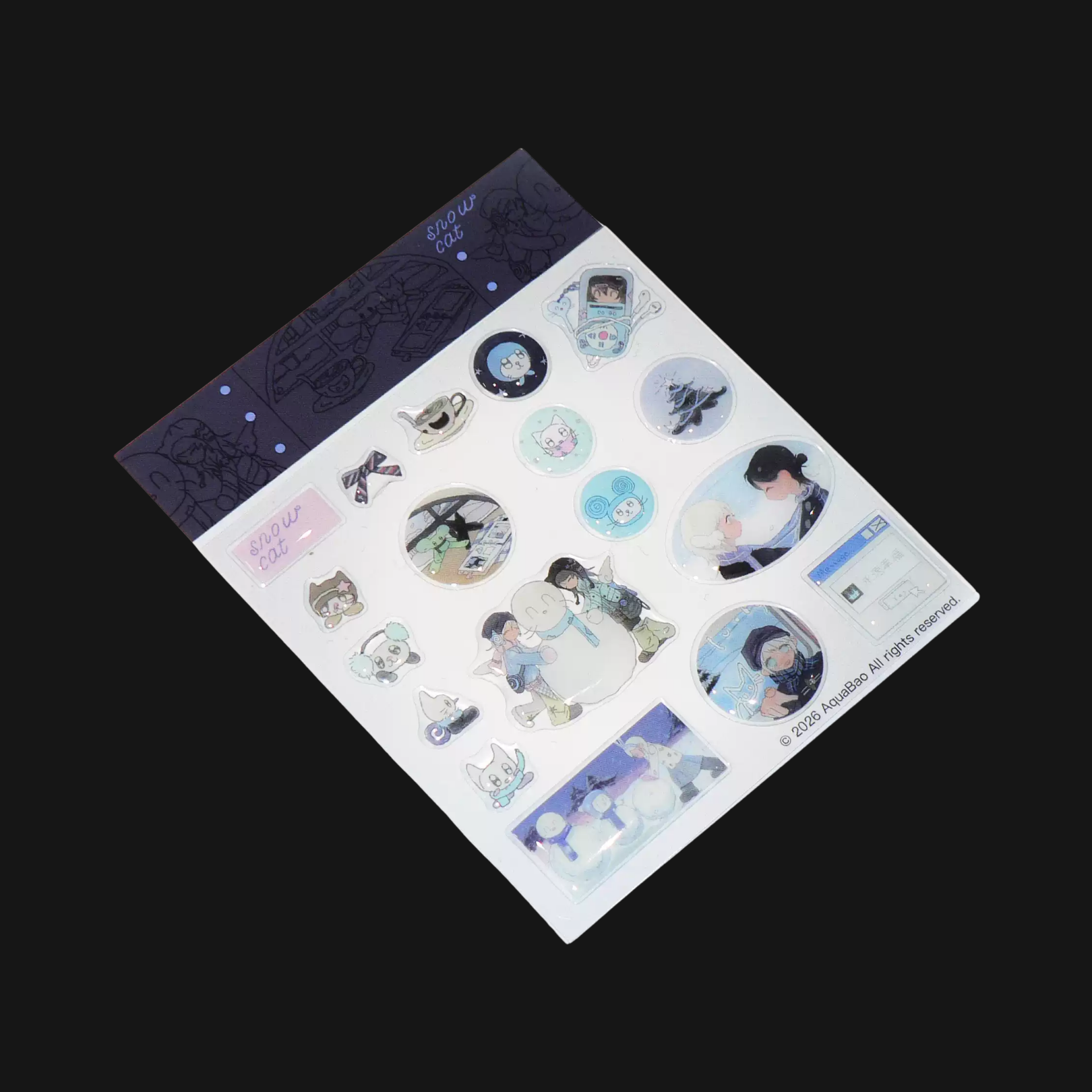 AHEAVEN - SNOW CAT STICKER SHEET