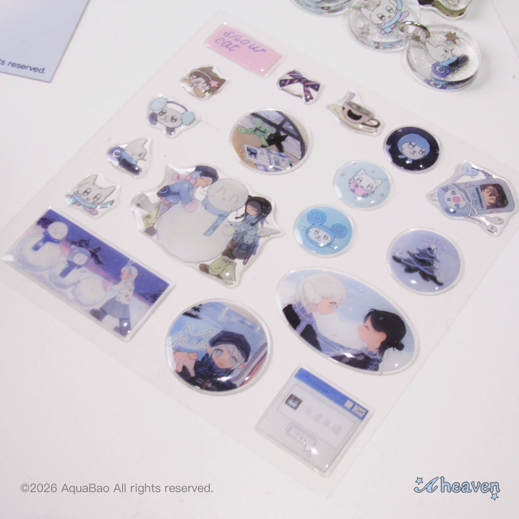 AHEAVEN - SNOW CAT STICKER SHEET