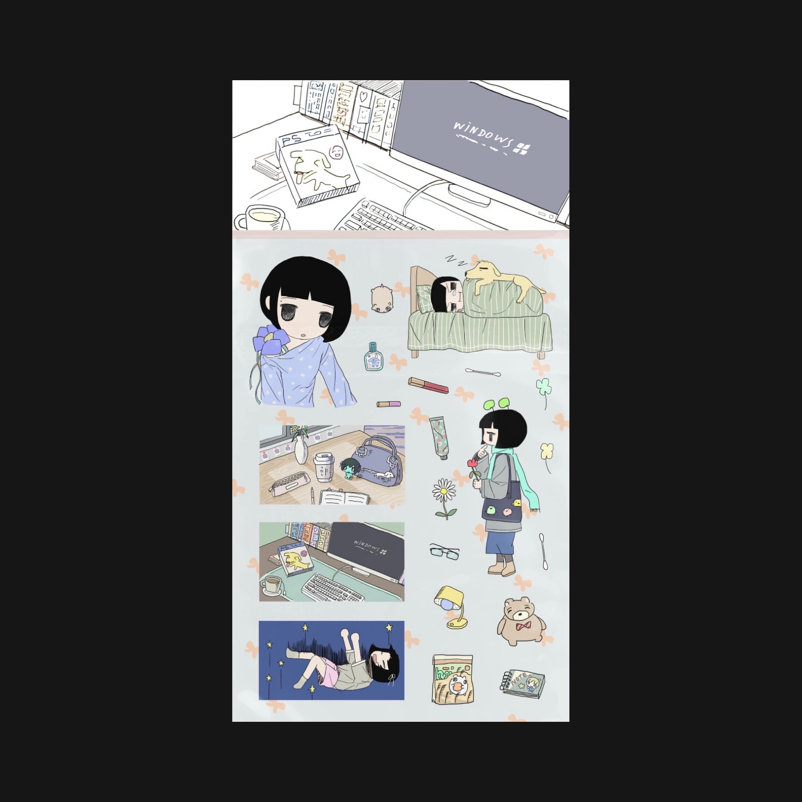 KAOLATREE - LYING IN BED STICKER SHEET