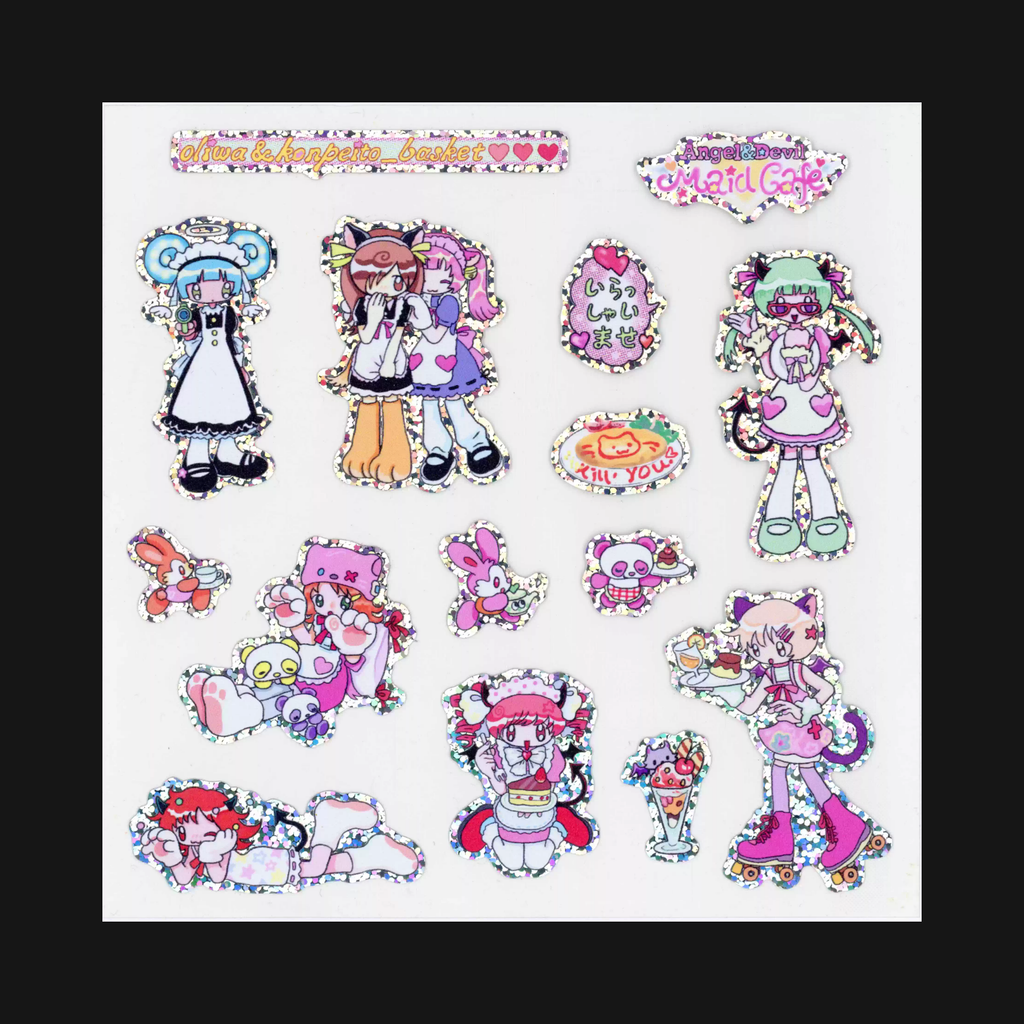 Oliwa - Angel & Devil Maid Cafe Sticker Sheet