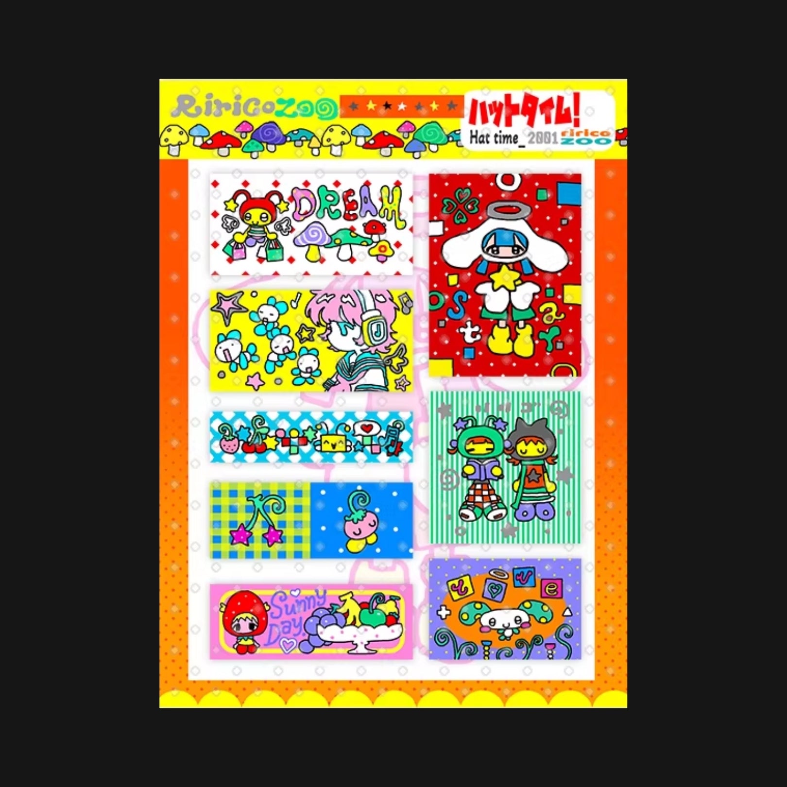 RIRICOZOO - HATTIME FABRICK STICKER SHEET