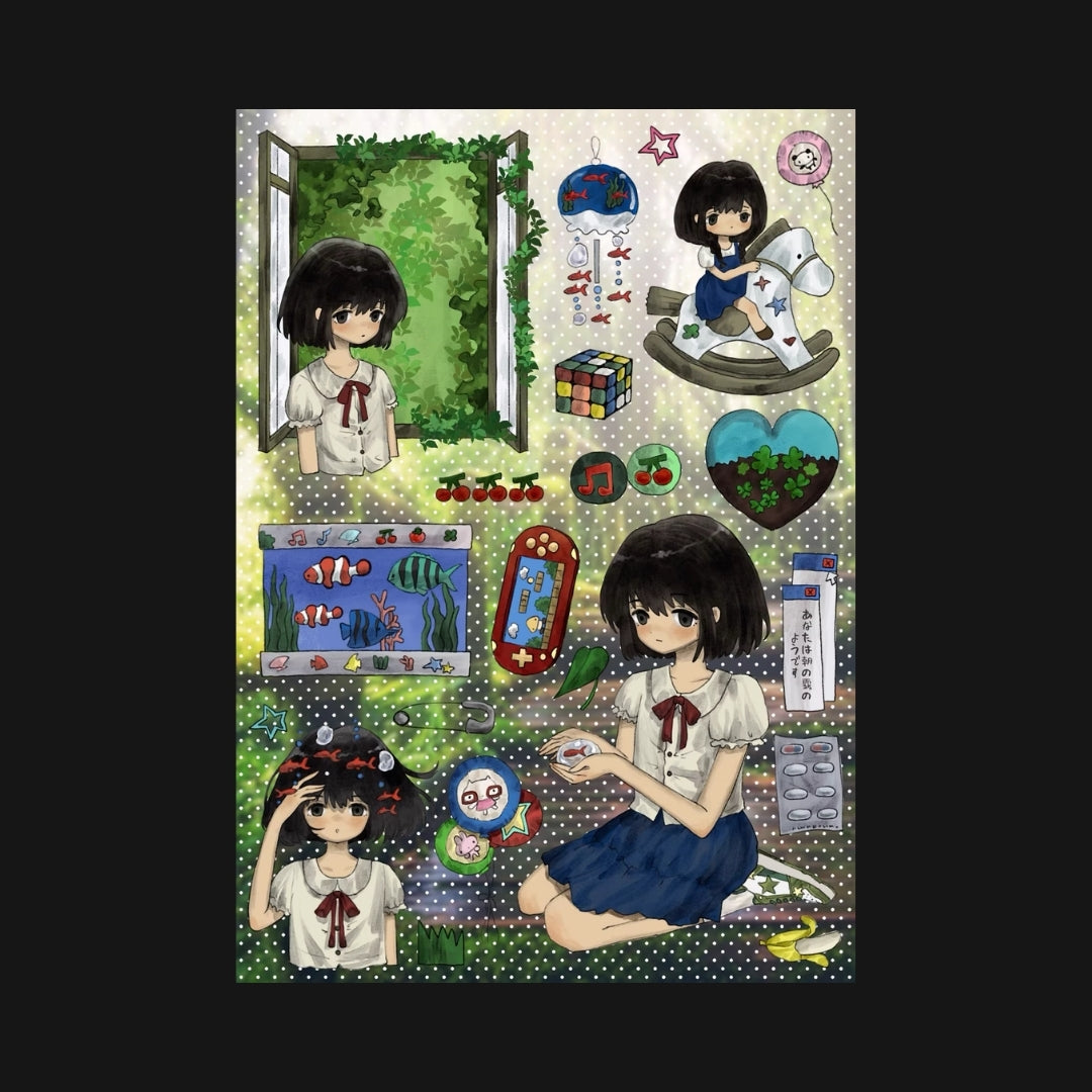 LU SENMIAO - GOLD FISH GIRL STICKER SHEET