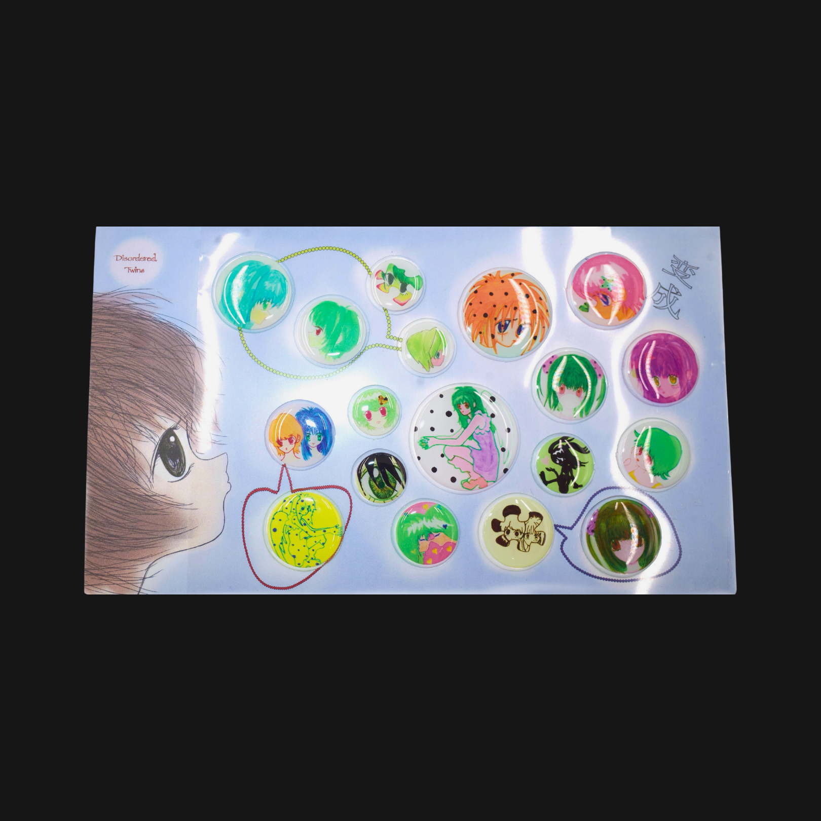 DISORDERED TWINS - BUBBLE BADGES RESIN STICKER SHEET