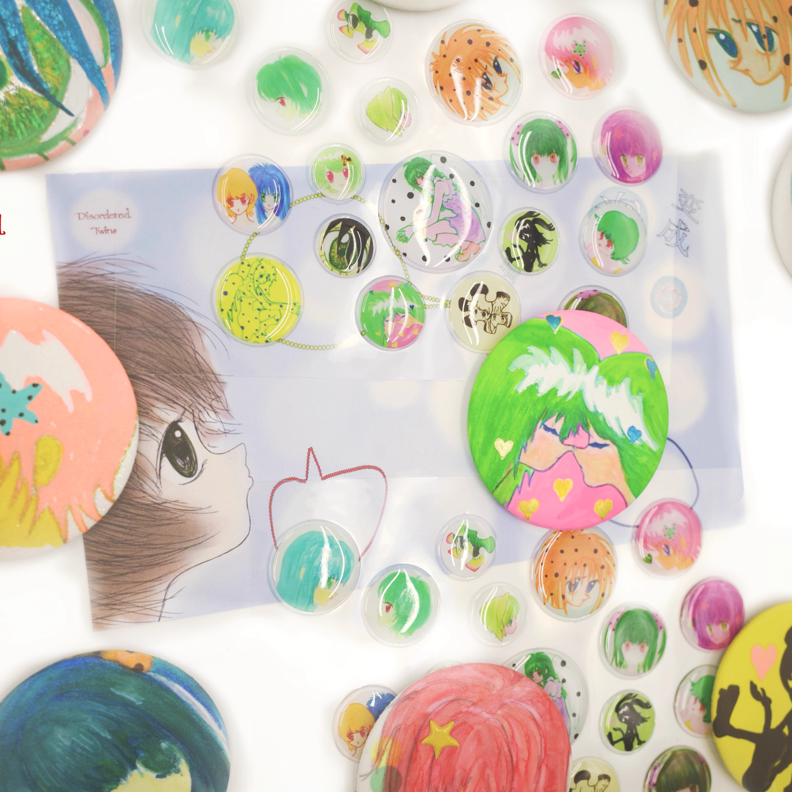 DISORDERED TWINS - BUBBLE BADGES RESIN STICKER SHEET