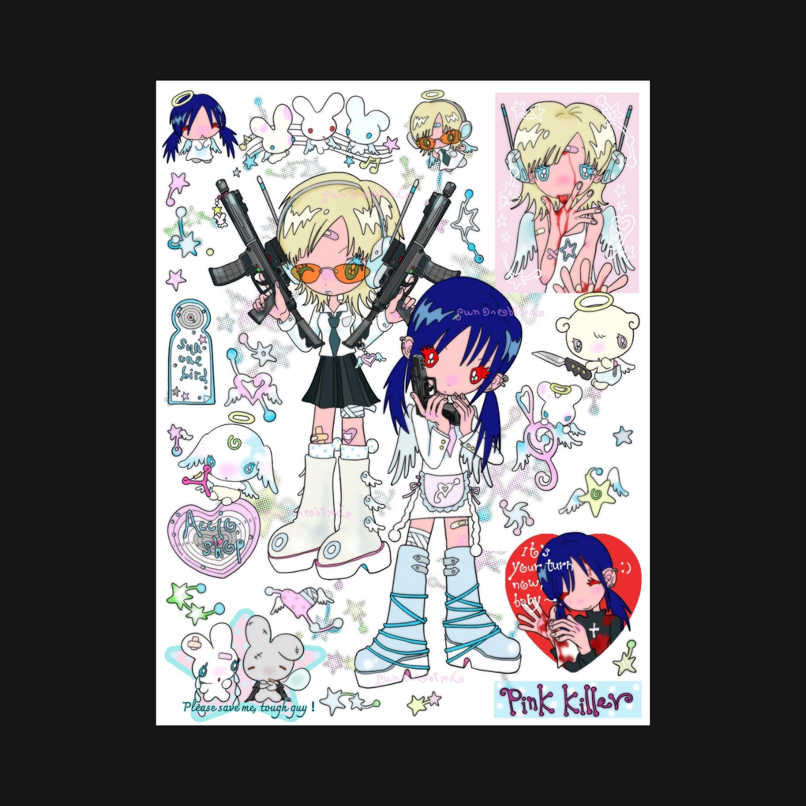 SUNONEBIRD X ACCIO - PINK KILLER STICKER SHEET