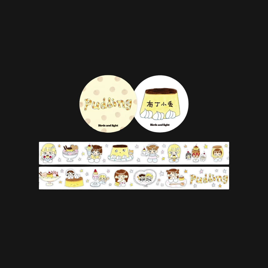 BIRDS & LIGHT - PUDDING STICKER ROLL