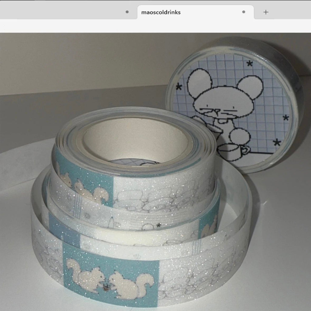 COLDRINKS - BEAR COFFEE WASHI TAPE STICKER ROLL