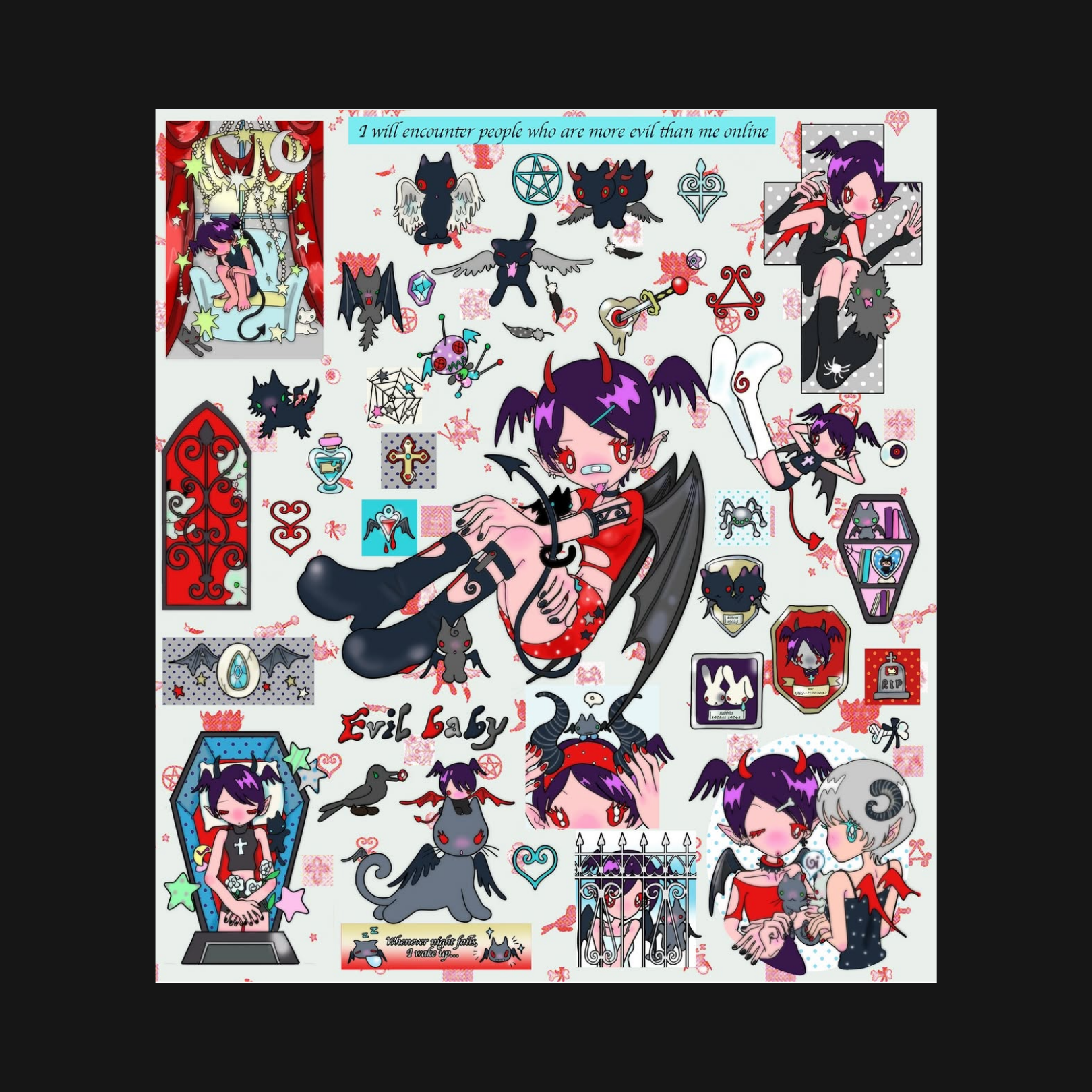 SUNONEBIRD X SWEETCOM - EVIL BABY STICKER SHEET