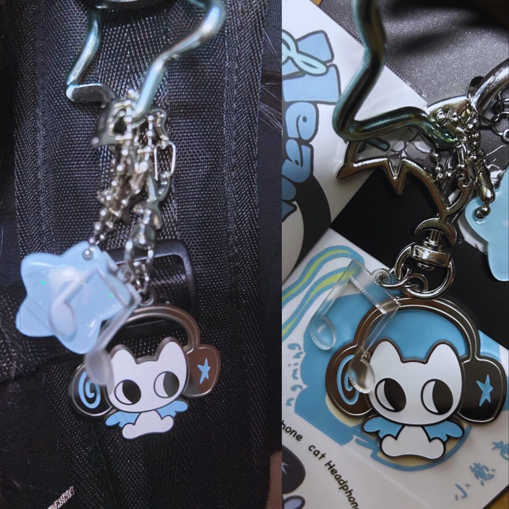 Congming - Headphone Cat Keychain