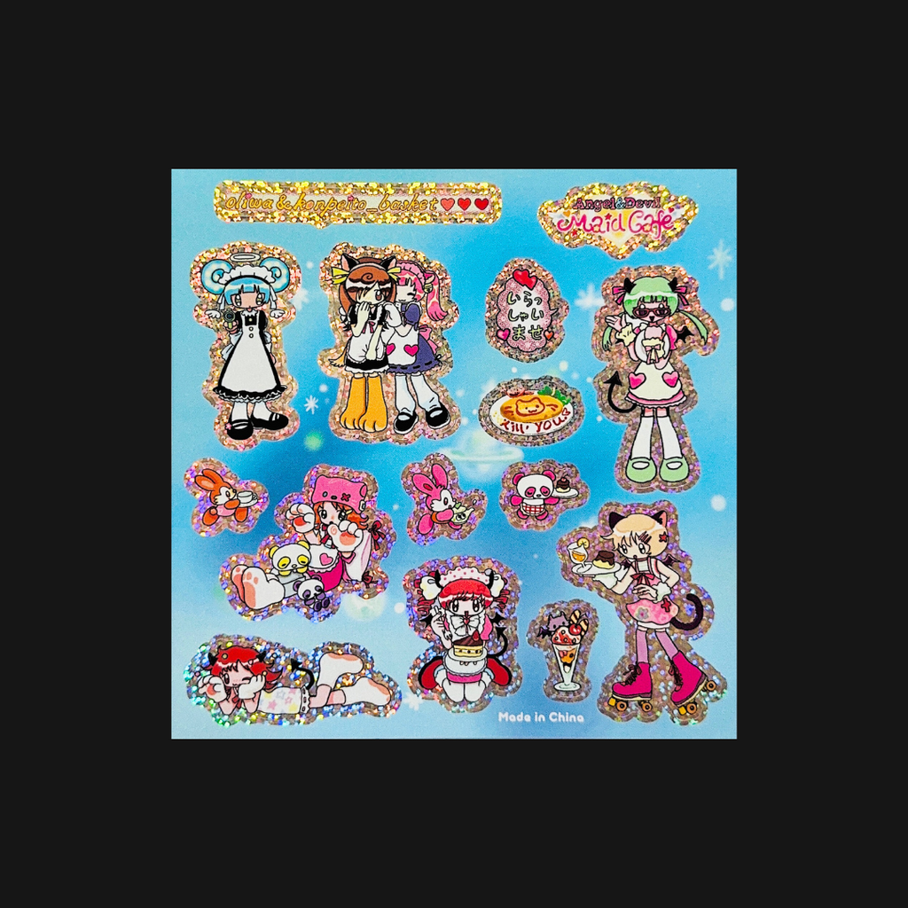 Oliwa - Angel & Devil Maid Cafe Sticker Sheet