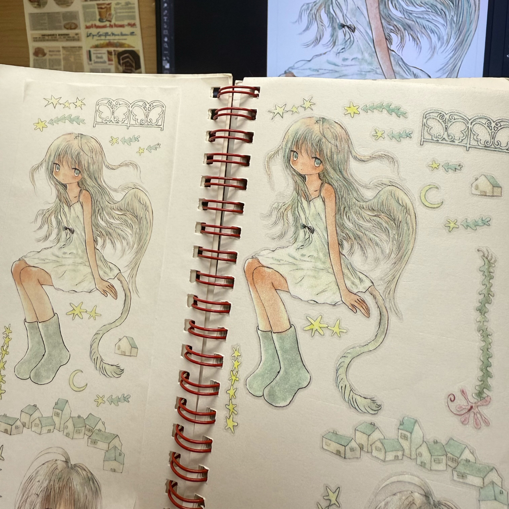 LIGHTED SNOW - WATERCOLOR STORY STICKER ROLL