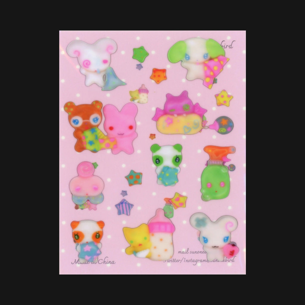 SUNONEBIRD - PLUSH ORIGAMI STARS STICKER SHEET