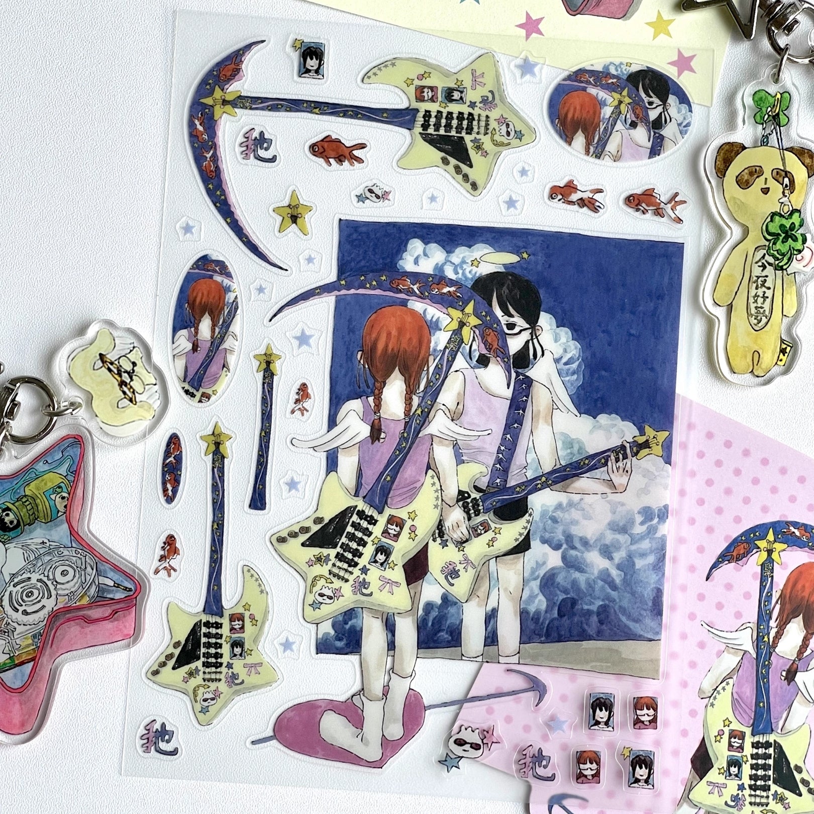 RUILIN ZHAO - Scythe Star Guitar Angel STICKER SHEET