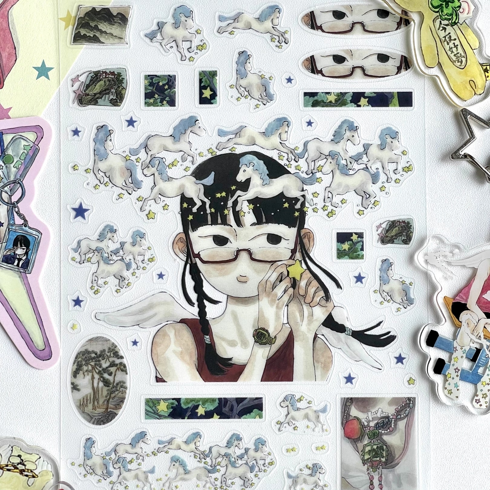 RUILIN ZHAO - Spinning Dream Horse Angel STICKER SHEET