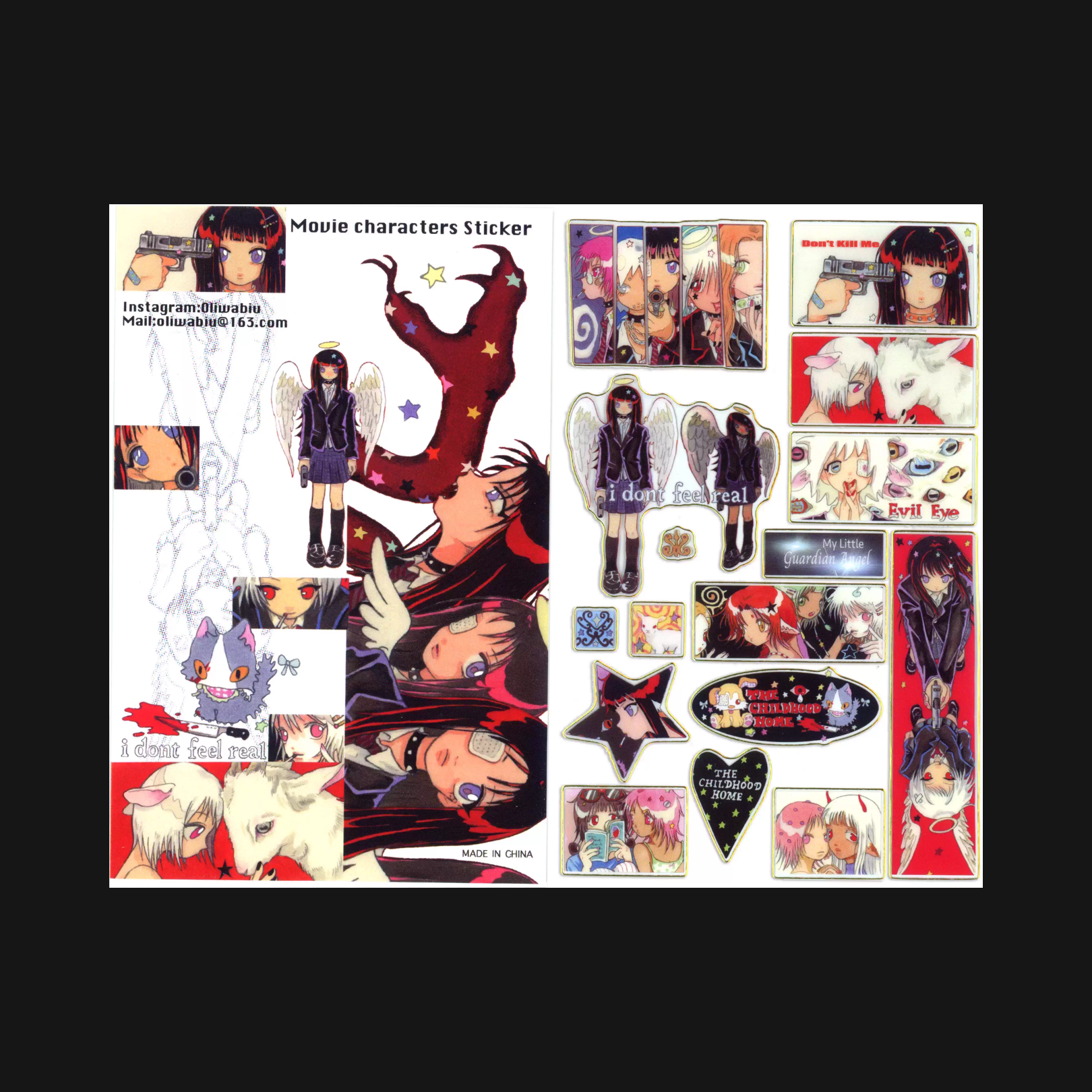 Oliwa - Movie Characters Sticker Sheet