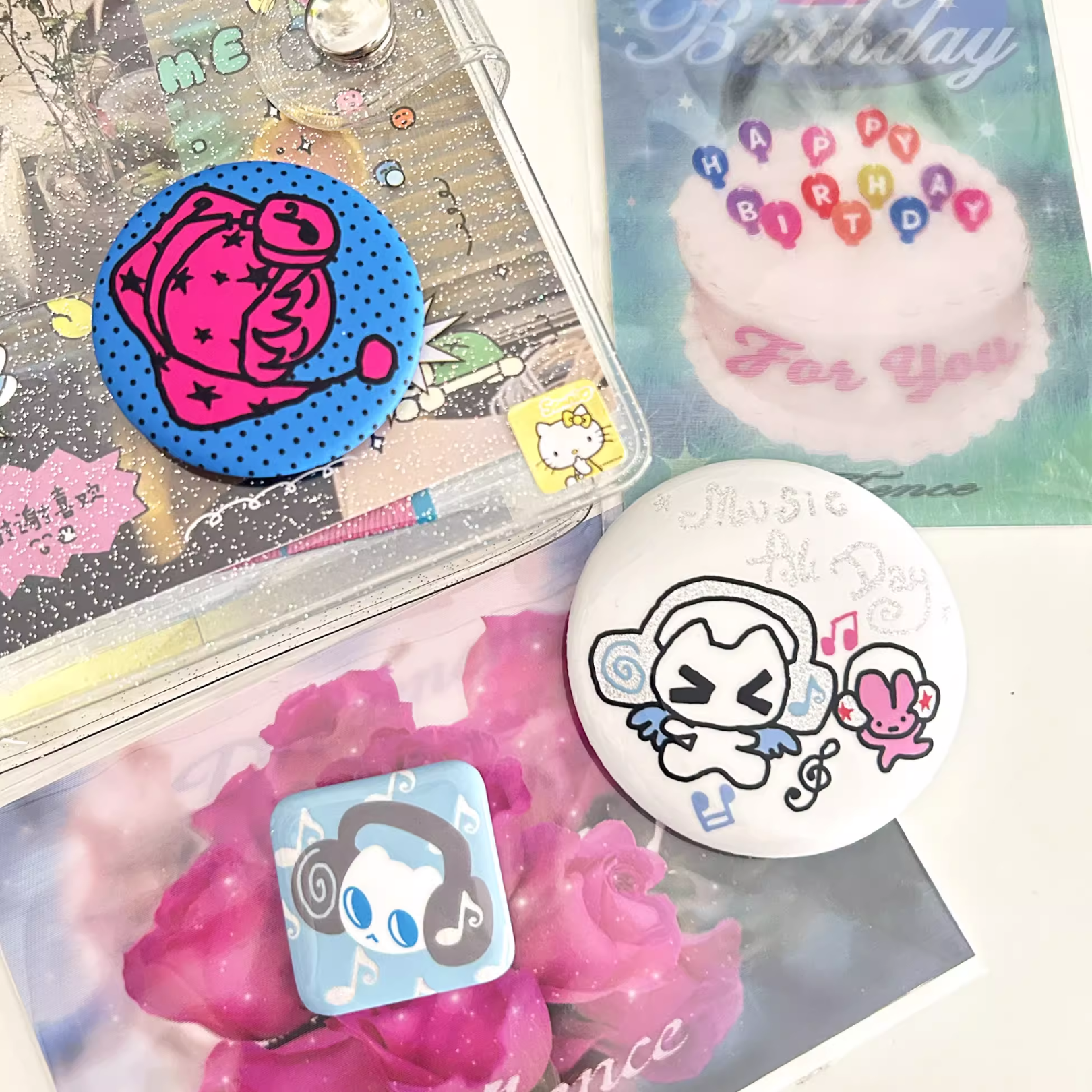 CONGMING - HEADPHONE CAT BADGE SET