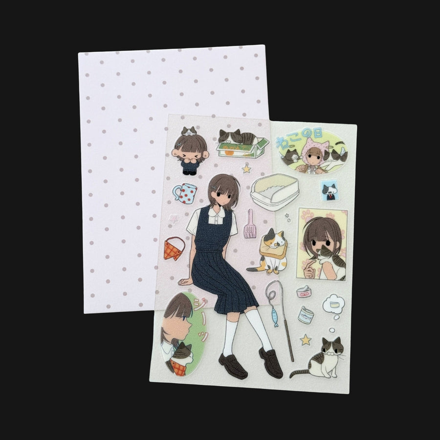 UNDERWATER - CAT SITTING STICKER SHEET