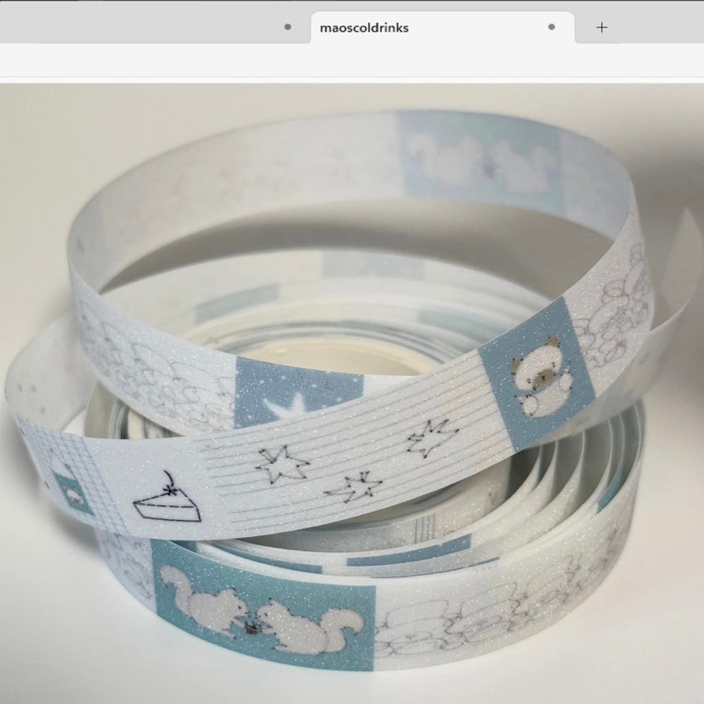 COLDRINKS - BEAR COFFEE WASHI TAPE STICKER ROLL
