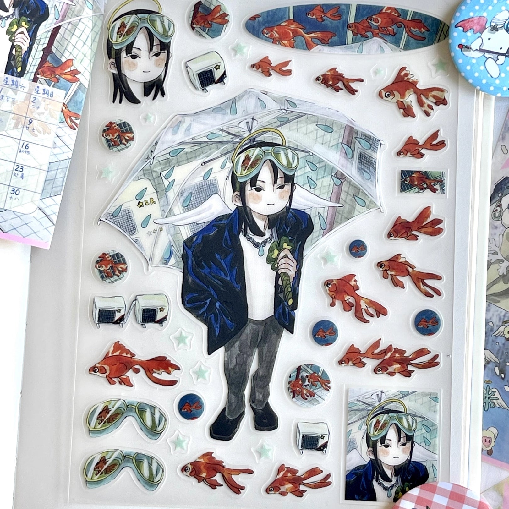 RUILIN ZHAO - Falling Rain Angel STICKER SHEET