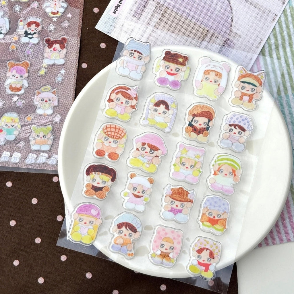 BIRDS & LIGHT - HATS, HATS & HATS PUFFY STICKER SHEET