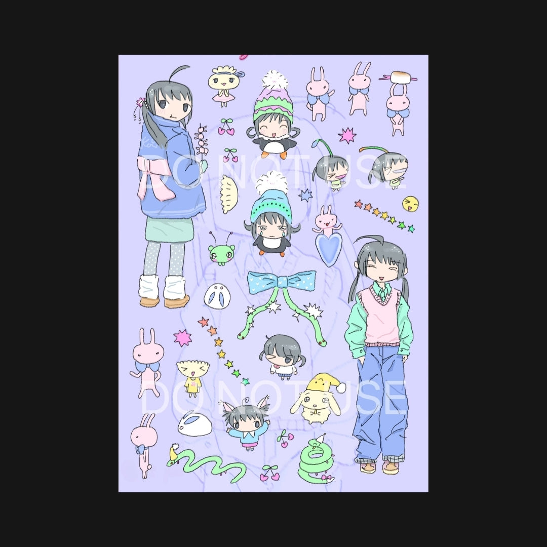 KAOLATREE - RICE CAKE BUNNY STICKER SHEET